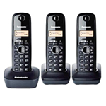 PANASONIC KX-TG1613JTH TRIO CORDLESS PORTATA INT MAX 50 MT EST. MAX 300 MT FUNZIONE INTERFONO FINO A 6 DISPOSITIVI CONF. 3 PZ