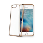 CELLY iPHONE 7 PLUS COVER IN TPU TRASPARENTE CON BORDO ORO