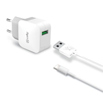 CELLY CARICABATTERIE DA RETE 1xUSB 2.4A COLORE GRIGIO/BIANCO